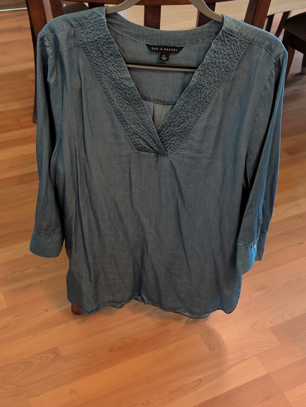 Zac & Rachel Women's Blue V-Neck Tunic Top XL